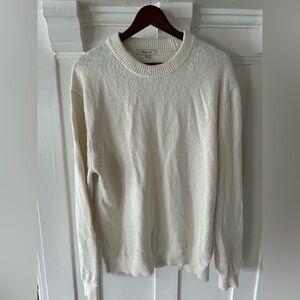 Madewell Men's Cream 100% Cotton Crewneck Sweater